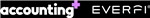 black background white letters, purple plus sign